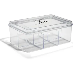 Gifi Boîte à thé plastique transparent 21,5x15x8,5cm