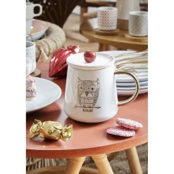 Gifi Boîte à thé ronde avec 3 compartiments en métal