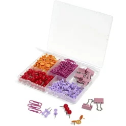 Gifi Quincaillerie^Boîte accessoires de bureau trombones, pinces et punaises