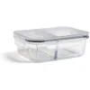 Gifi Boîte alimentaire compartimentée en verre avec couvercle plastique 1L