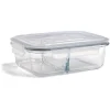 Gifi Boîte alimentaire compartimentée en verre couvercle plastique 1,5L