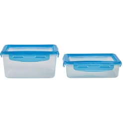 Gifi Boîte alimentaire en plastique avec couvercle flexible en silicone x2