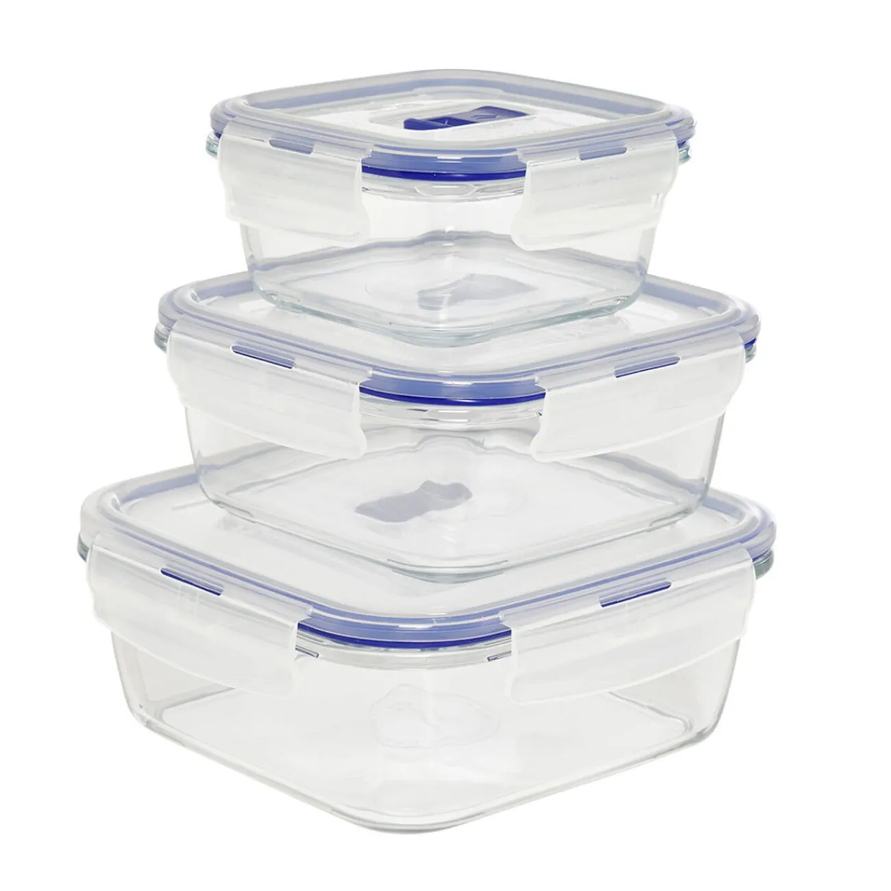 Gifi Boîte alimentaire en verre trempé transparent x3