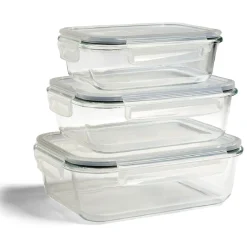 Gifi Boîte alimentaire en verre avec couvercle plastique à clips 1,1L