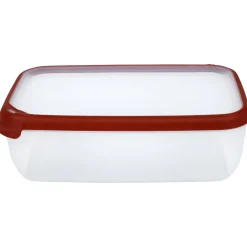 Gifi Boîte alimentaire hermétique rectangulaire transparente et rouge 4 L