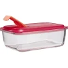 Gifi Boîte alimentaire Luminarc verre Esay Box transparent et rouge 122 cl