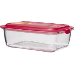 Gifi Boîte alimentaire Luminarc verre Esay Box transparent et rouge 122 cl