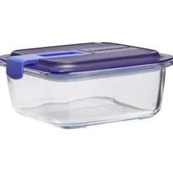 Gifi Boîte alimentaire Luminarc verre Easy Box transparent et vert 76 cl