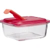 Gifi Boîte alimentaire Luminarc verre Esay Box transparent et rouge 76 cl
