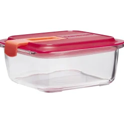 Gifi Boîte alimentaire Luminarc verre Esay Box transparent et rouge 76 cl