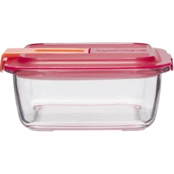 Gifi Boîte alimentaire Luminarc verre Esay Box transparent et rouge 76 cl