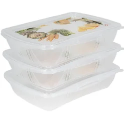 Gifi Boîte alimentaire motif légumes et fruits 1 L x3