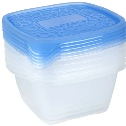 Gifi Boîte alimentaire Take away 1.1 L transparente et bleue x5