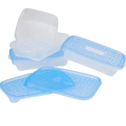 Gifi Boîte alimentaire Take away 1 L transparente et bleue x4