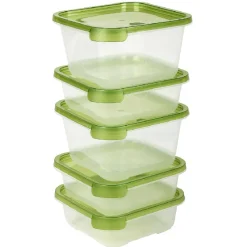 Gifi Boîte alimentaire transparente et verte x5