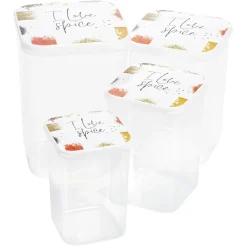 Gifi Boîte alimentaire transparent couvercle imprimé x4