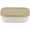 Gifi Boîte alimentaire verre avec couvercle bambou