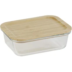 Gifi Boîte alimentaire verre avec couvercle bambou 1 000 ml
