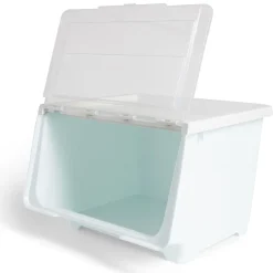 Gifi Rangement|Boîte avec couvercle 45L bleu 43xH30,5x39cm