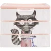 Gifi Rangement|Boîte bloc 3 tiroirs plastique décor animal H15,5 cm