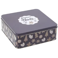 Gifi Boîte carrée en métal pour gâteaux de Noël