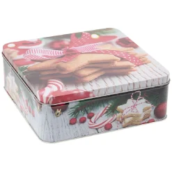 Gifi Boîte carrée en métal pour gâteaux de Noël