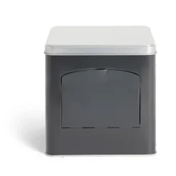 Gifi Boîte conservation avec ouverture métal noir et gris 14,5x14,5x14,5cm
