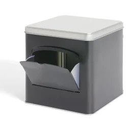 Gifi Boîte conservation avec ouverture métal noir et gris 14,5x14,5x14,5cm
