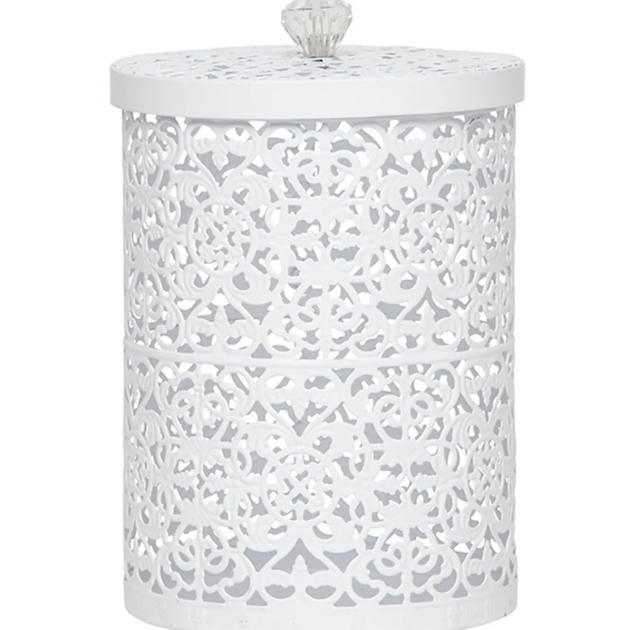 Gifi Rangement|Boîte déco design métal blanc Muranu romantique dentelle