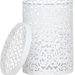 Gifi Rangement|Boîte déco design métal blanc Muranu romantique dentelle