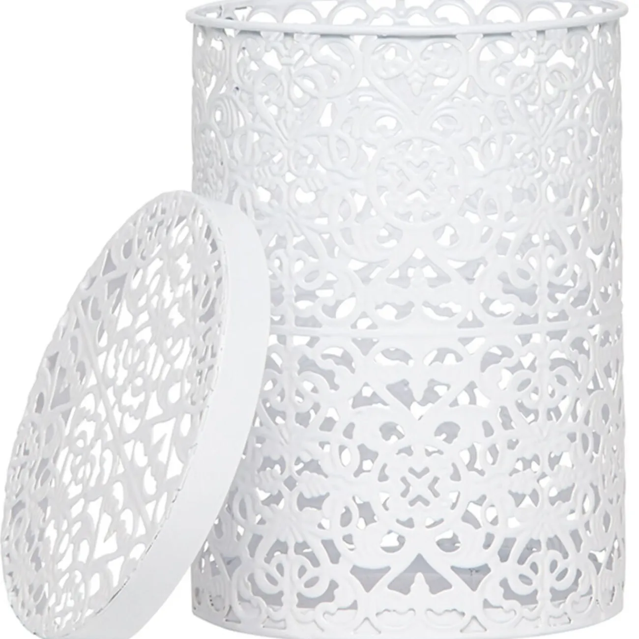 Gifi Rangement|Boîte déco design métal blanc Muranu romantique dentelle