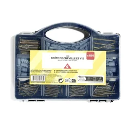 Gifi Outils Bricolage^Boîte de 184 pièces de chevilles et vis