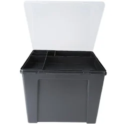 Gifi Rangement|Boîte de classement en plastique 8 dossiers noir