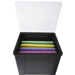 Gifi Rangement|Boîte de classement en plastique 8 dossiers noir