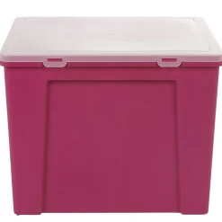 Gifi Rangement|Boîte de classement en plastique 8 dossiers rose