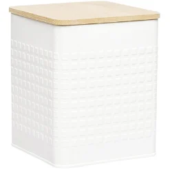 Gifi Boîte de conservation en métal avec couvercle en bambou