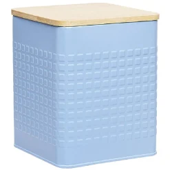 Gifi Boîte de conservation en métal avec couvercle en bambou