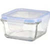 Gifi Boîte de conservation en verre hermétique L11,3xl11,3xH6 cm