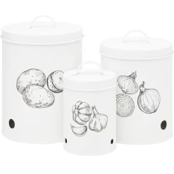 Gifi Boîte de conservation pour oignon en métal blanc