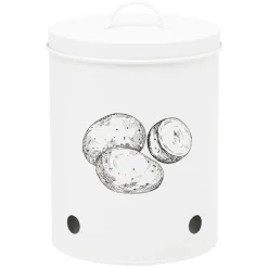 Gifi Boîte de conservation pour pommes de terre en métal blanc