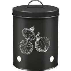 Gifi Boîte de conservation pour oignon en métal noir