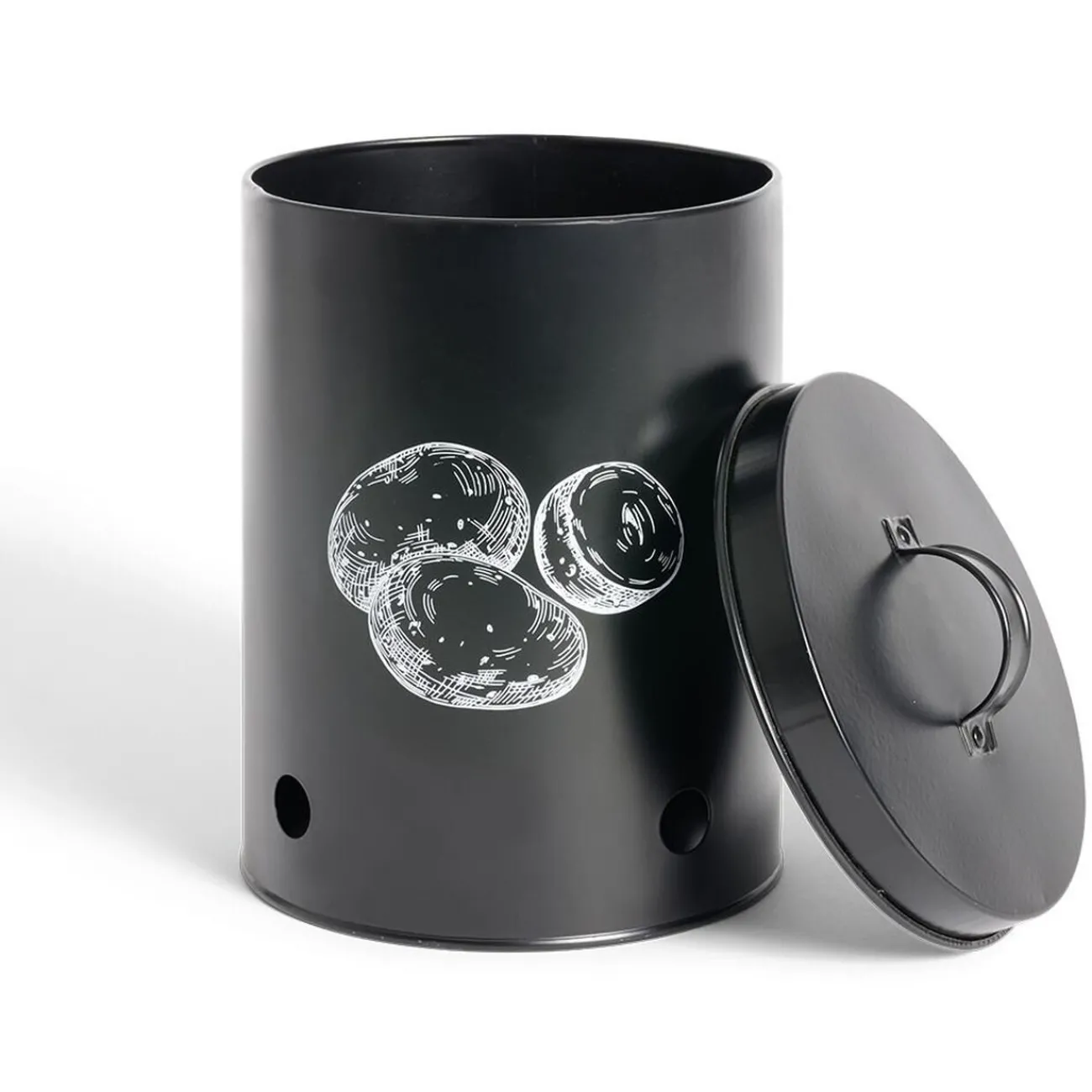 Gifi Boîte de conservation pour pommes de terre en métal noir