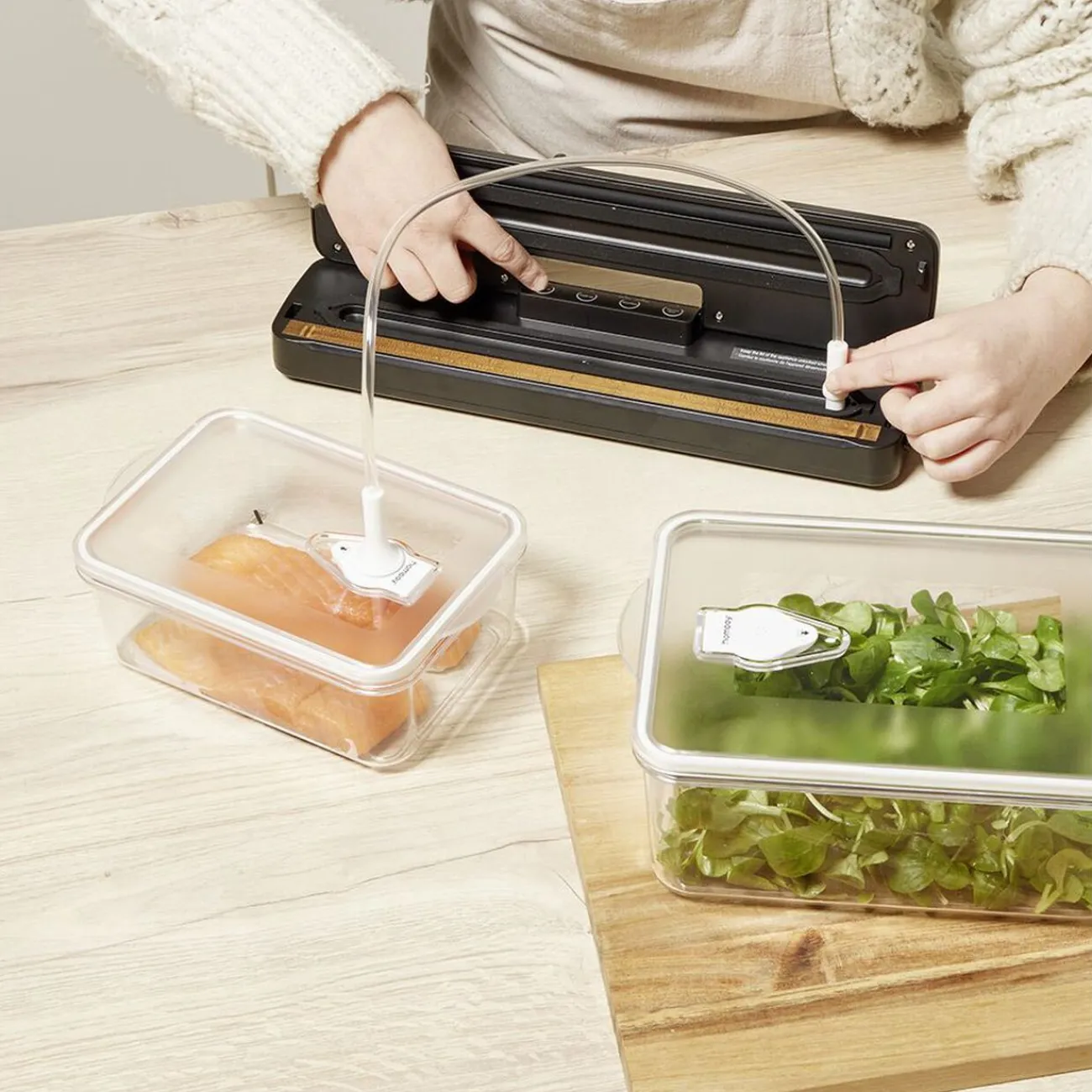 Gifi Boîte de conservation sous vide 1L - 18,5x16,5xH6,2cm