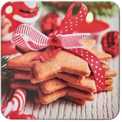 Gifi Boîte de Noël carré vintage métal motif biscuit étoile