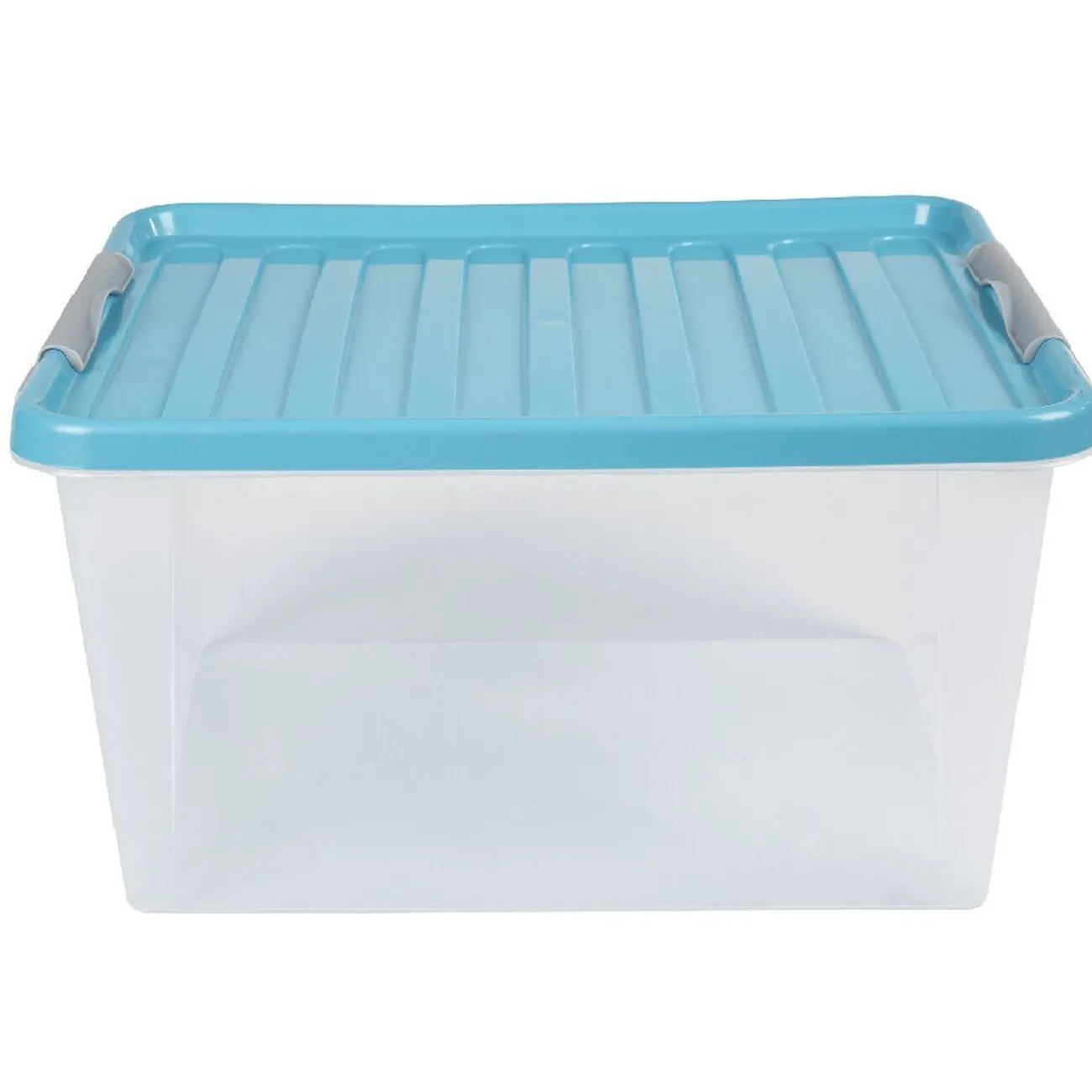 Gifi Entretien Du Linge|Boîte de rangement à clips 31 L transparent et violet