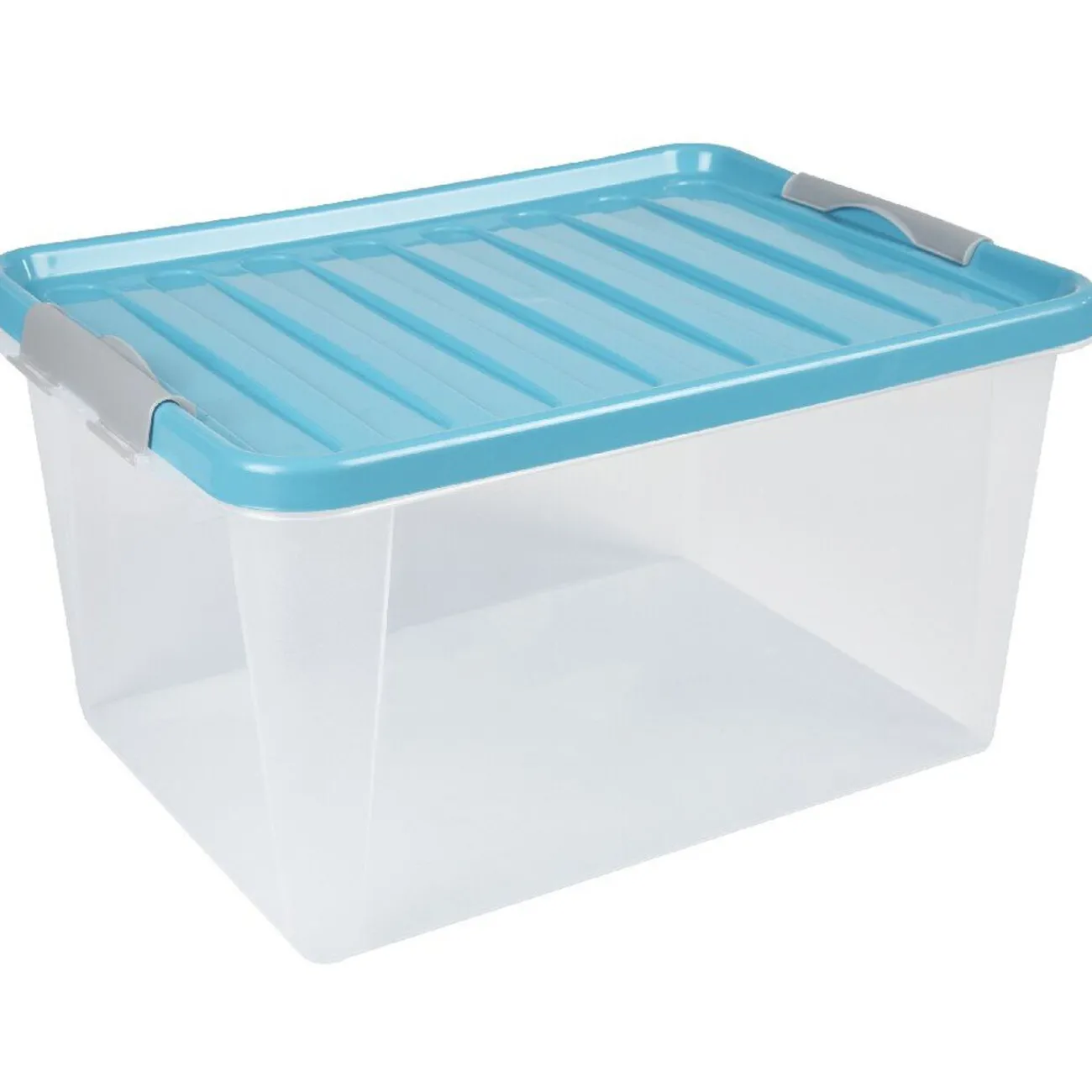 Gifi Entretien Du Linge|Boîte de rangement à clips 31 L transparent et violet