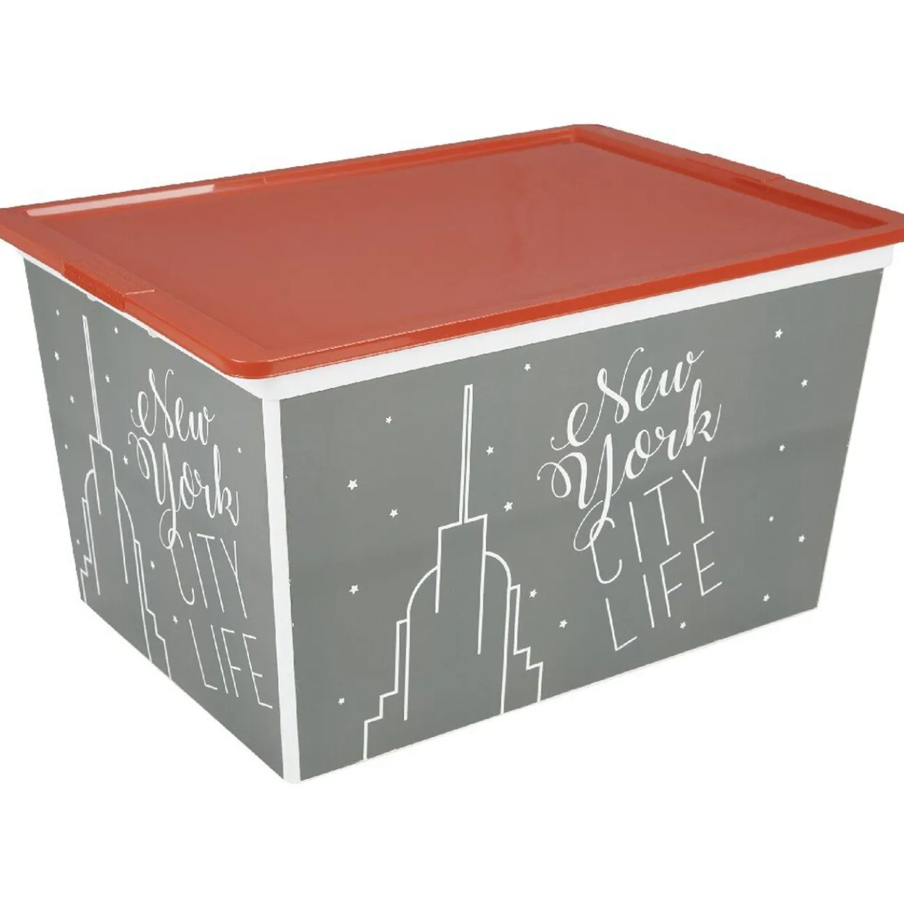 Gifi Entretien Du Linge|Boîte de rangement 50 L design city