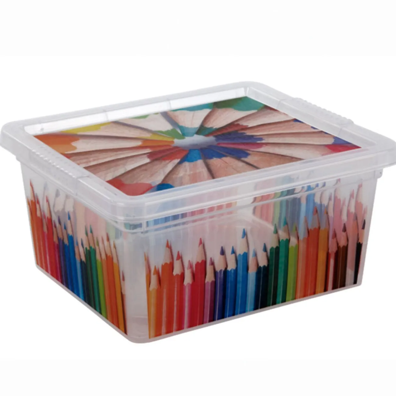 Gifi Entretien Du Linge|Boîte de rangement 2 L motif crayon