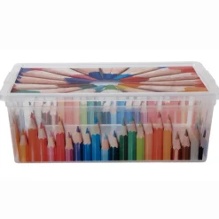 Gifi Rangement|Boîte de rangement 6 L motif crayon