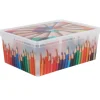 Gifi Rangement|Boîte de rangement 10 L motif crayon